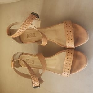 DIESEL Lady Deep Domey wedges, camel brown